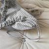 Plaid Slouchy Hobo Bag with Ruched Strap Zip Closure Casual Shoulder Purse for Women Daily Use