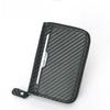 Carbon Fiber RFID Card Holder with Zipper Coin Purse - Multi-Card Slot and Anti-Magnetic Protection