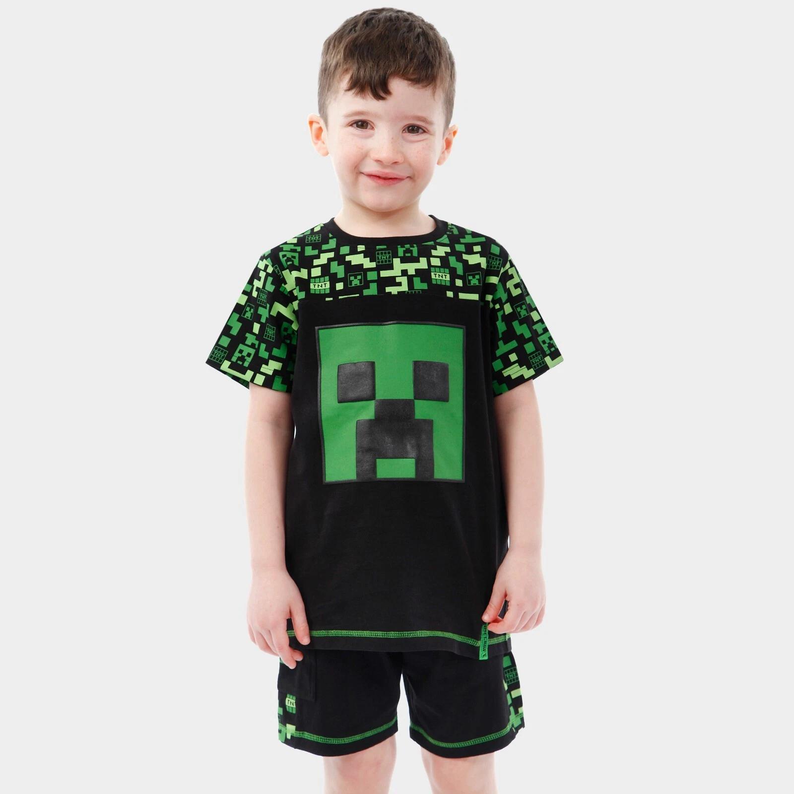 

Minecraft Outfit Set For Boys | Creeper T-shirt and Shorts Set | Gaming Clothes 110