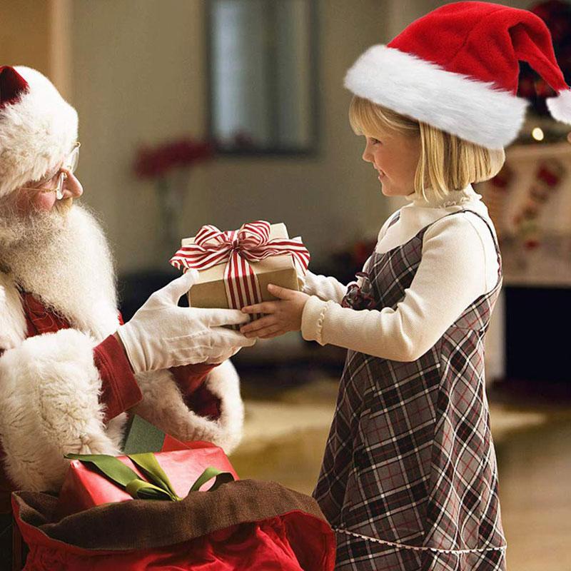 Christmas Santa Hat Xmas Long Plush Holiday Red Hat For Adults And Kids Unisex  Festive Party Supplies Gifts
