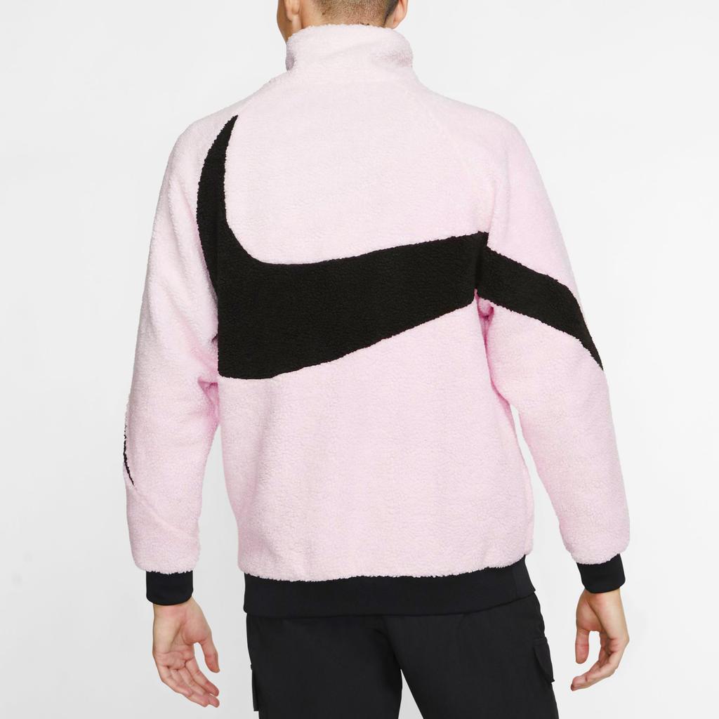 Nike Womens Big Swoosh Reversible Boa Jacket (Asia Sizing) Prism Pink/Black Men Outerwear BQ6546-601