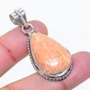 Natural Orange Aventurine Gemstone 925 Sterling Silver Pendant 1.65" AP-15501