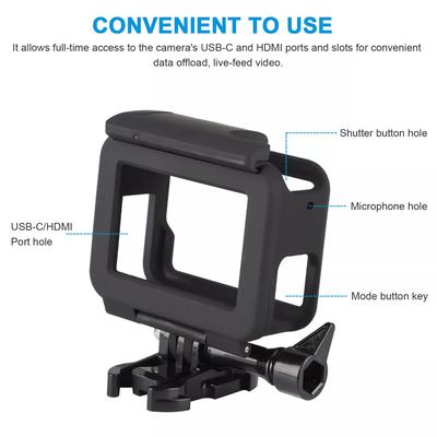 Beskyttende rammeveske for Gopro Hero 7 6 5 Svart actionkamera kantdeksel Videokamerahus feste Kameratilbehør