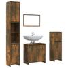4 Piece Bathroom Furniture Set In Smoked Oak Wood Based Material
