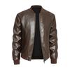 High-end Jacket for Men's Spring New Trendy Handsome Casual Stand-up Collar Jacket for Men's Leather Jacket