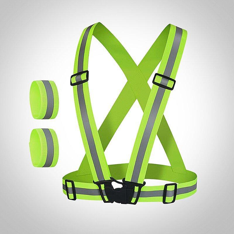 3PCS Reflective Safety Vest Bicycle - High Visibility Flashing Vest Set, A Safe Night Cycling Equipment