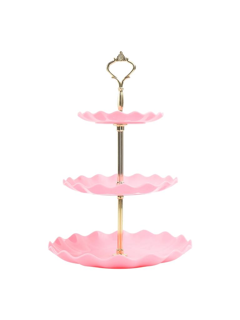 Nordic Style Three Layer Fruit Plate Plastic Cake Hotel Birthday Party Snack Dessert