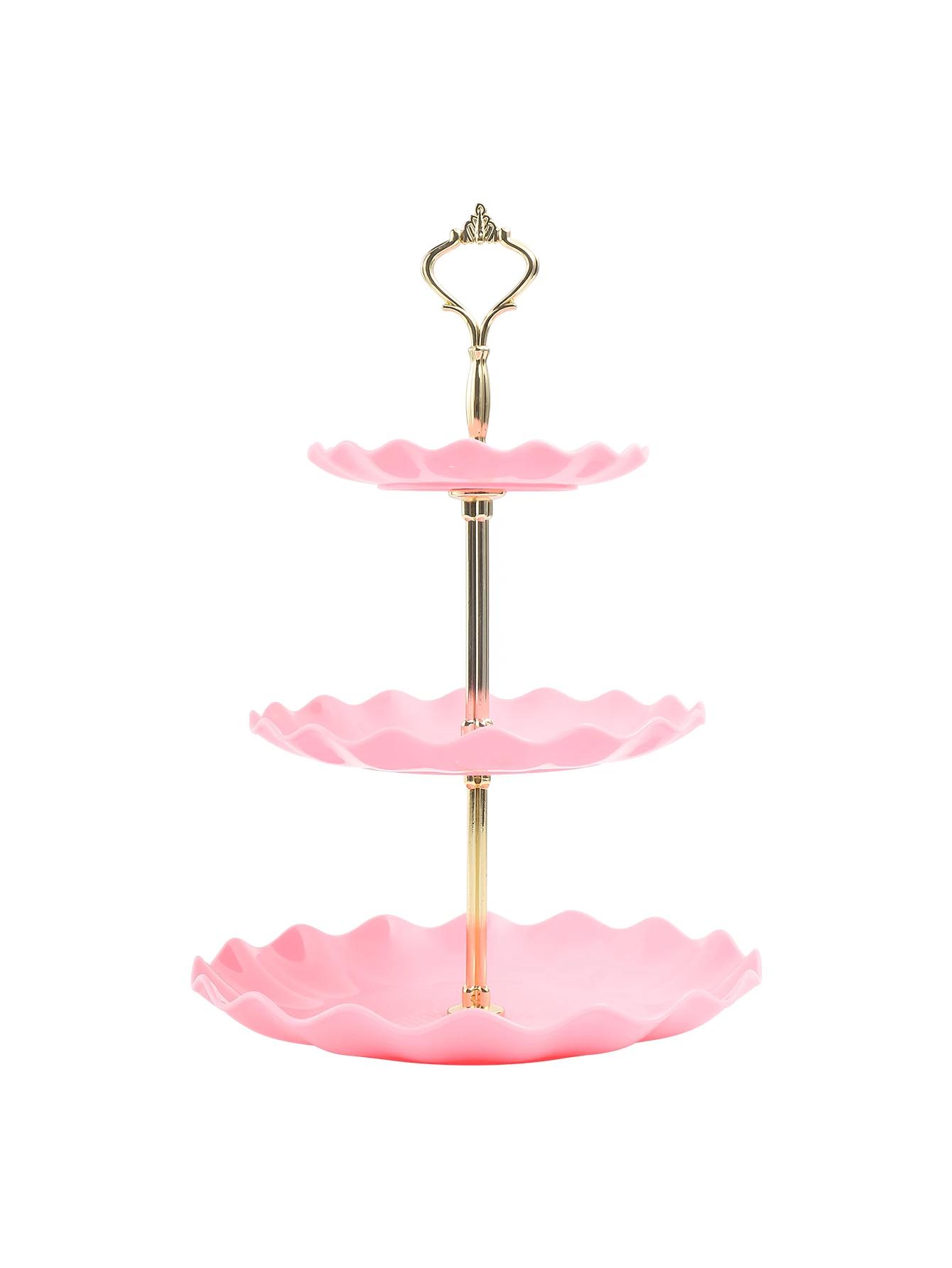 

Nordic style three layer fruit plate plastic cake Hotel birthday party snack Dessert