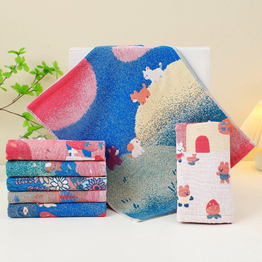 Cartoon Handkerchief Towel 34x40cm Pure Cotton Dish Cloth Cute Kitchen Towel  Home Restaurant