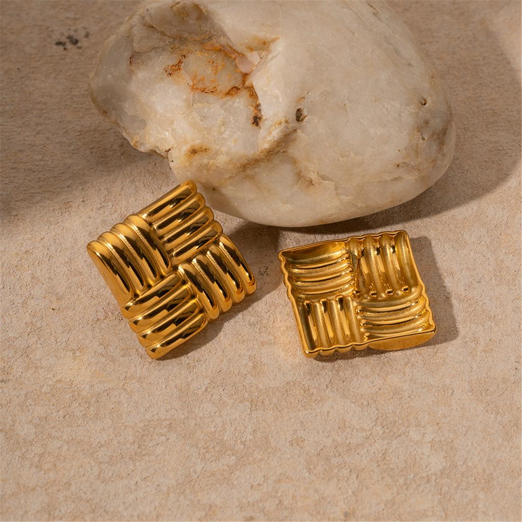 Retro Studs Earrings Geometric Ear Jewelry Stainless Steel Material Ear Pins Ear Pendant Perfect Gift for Women Girl