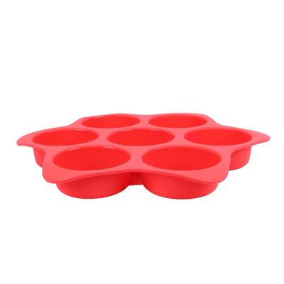 Hamburger Brötchenform 7 Mulden Silikon Antihaft Spülmaschinenfest Haushalt Hamburger Brotform Backform für Ei Maisbrot Schichtkuchen
