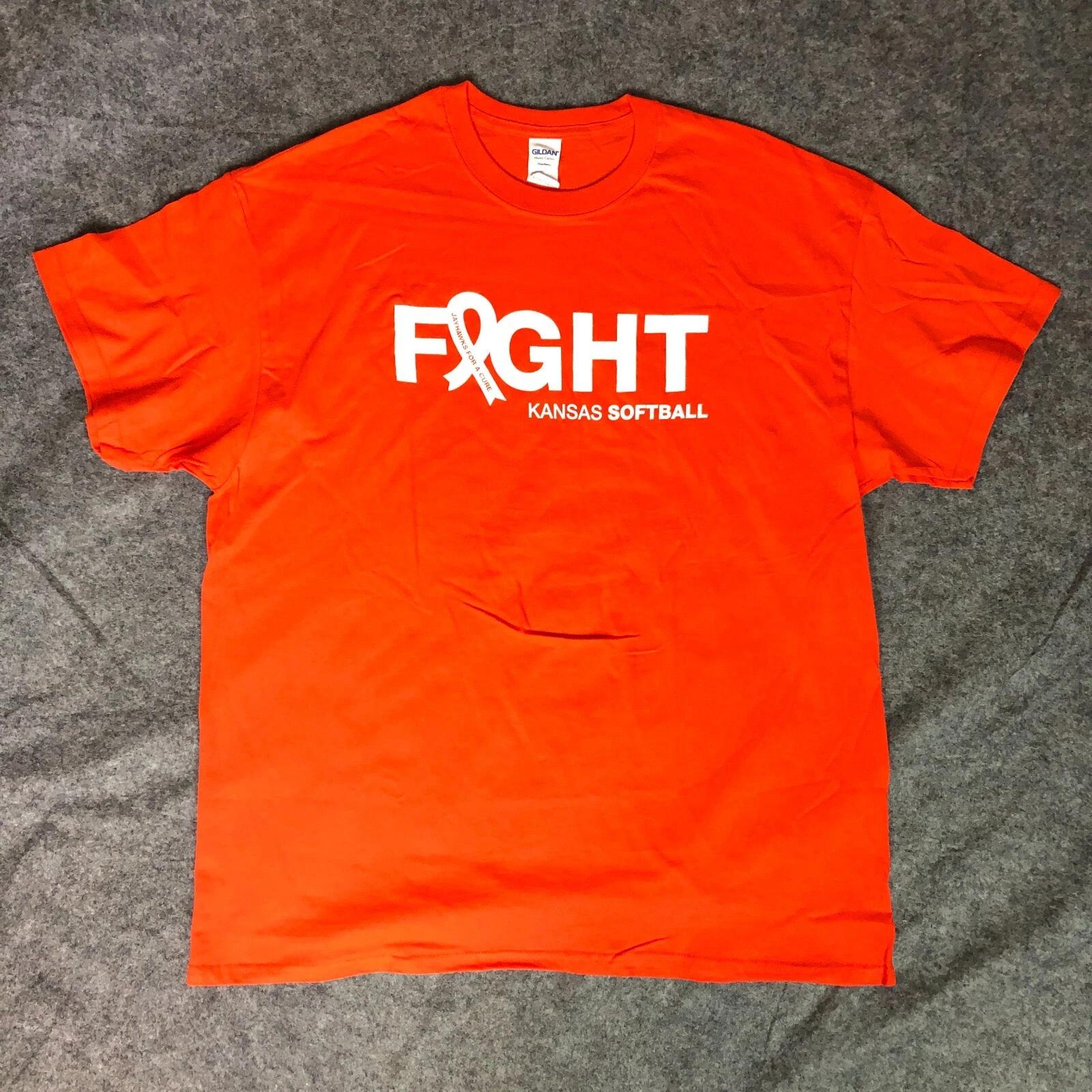 

Kansas Jayhawks Mens Shirt Extra Large Orange Short Sleeve Tee Softball NCAA S