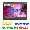 13,3 tums IPS-skärm Bil Nackstöd MP5 Videospelare 2K 1920*1080 Skärm Elektroniskt Album AV HDMI VGA BNC Ingång 2*2W Högtalare