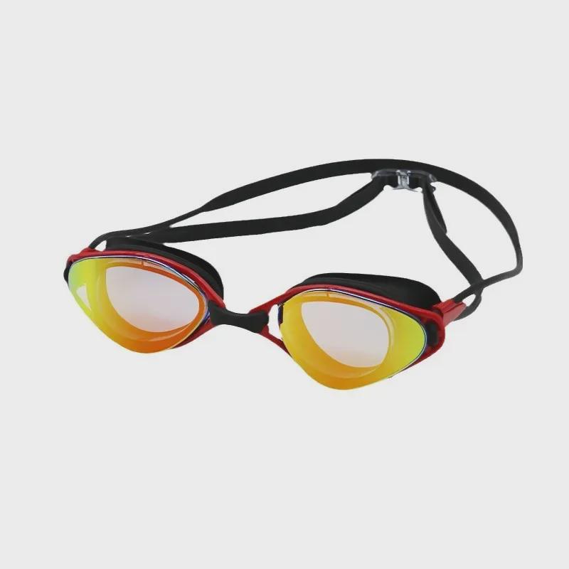 Unisexowe okulary pływackie z silikonu galwanizowanego, przeciwmgielne, wodoodporne - Modne okulary treningowe HD