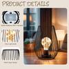 TRIROCKS Metal Cordless Table Lamp - 8-inch Tall Cage-Shaped Battery-Operated Lamp with Warm Fairy Light Bulb - Perfect for Indoor/Outdoor Use, Christ