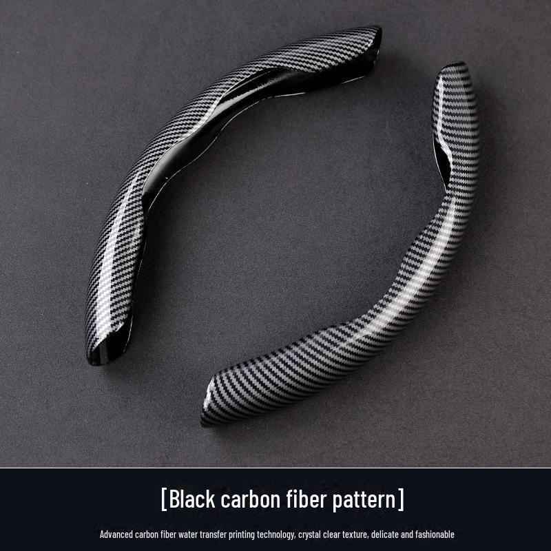 Universal Non-Slip Carbon Fiber Steering Wheel Cover - All-Season, Dirt-Resistant, Water Transfer Pattern.