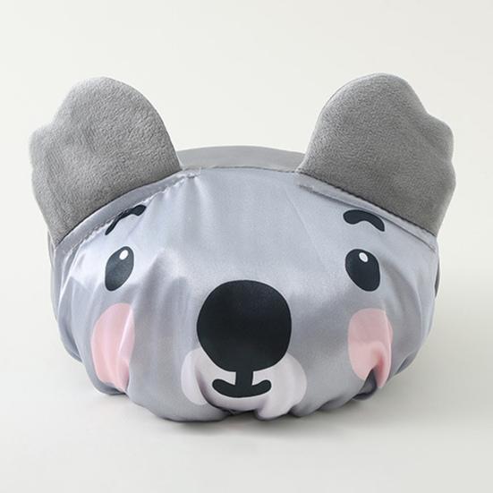 Bath Hair Hat Cartoon Design Waterproof Double Layer Elastic Band Hair Protection Nerdy Koala Cute Kids Bathing Hat Home Supply