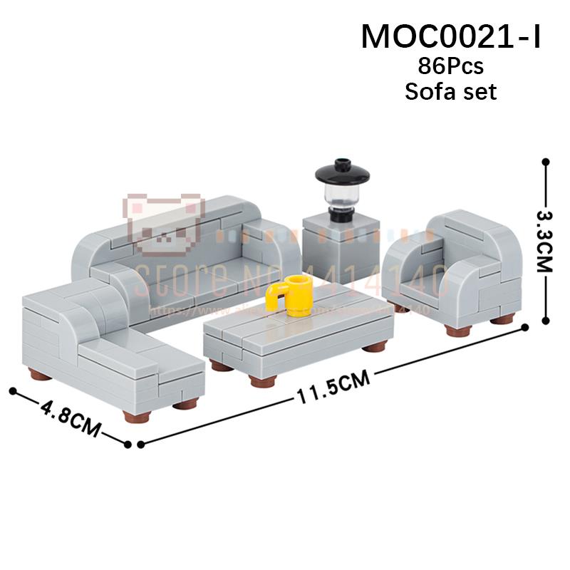 

Домашні меблі MOC Будівельні блоки Сцена міста DIY Кухня Ліжко Диван Туалет Ванна Модель Декорація Збірні цеглини Іграшки для дітей