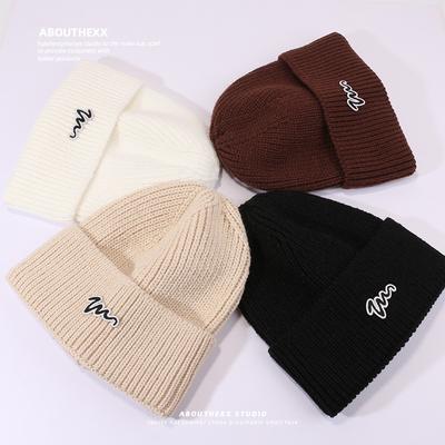 Autumn and Winter Wool Hats for Men and Women Korean Style Versatile Couples Cold Hats Simple Street Ear Protection Warm Knit Hat