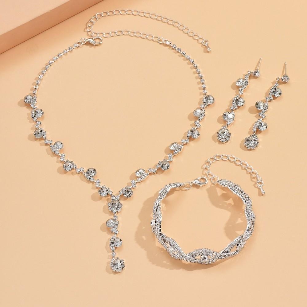 2/3pcs Matching Jewelry Rhinestone Jewelry Set Crystal Bridal Jewelry Set  Party