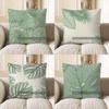 Home Decor Tropical Green Leaf Pattern Throw Pillow Cover Pattern Cushion Cover Suitable For Sofa Bedroom Car Pillow Cover