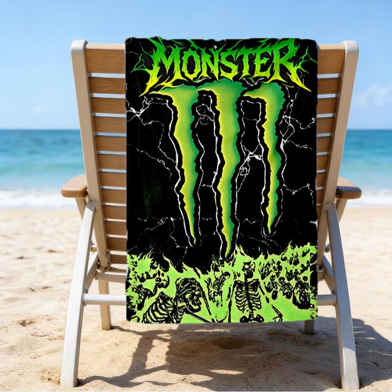 Leistungsstarkes Energy-Drink-Logo Mikrofaser-Strandtuch, Leicht und Schnelltrocknend, für Sommerreisen, Strand-Essentials, Schwimmbad Outdoor