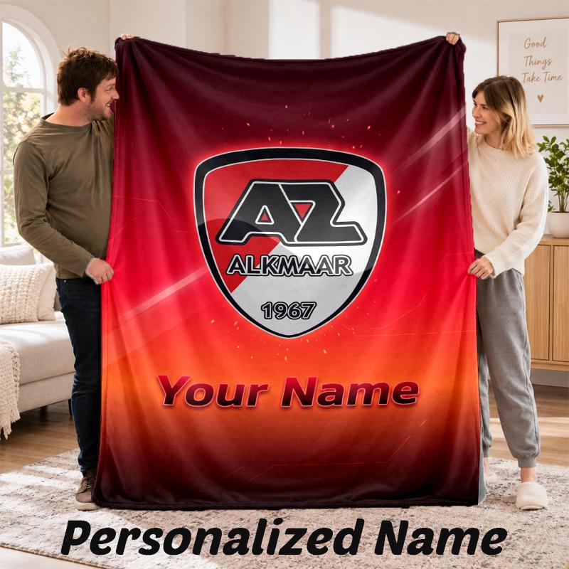 AZ Alkmaar Personalized Flannel Blanket Custom Name Text Soft Throw Blanket Home Decor