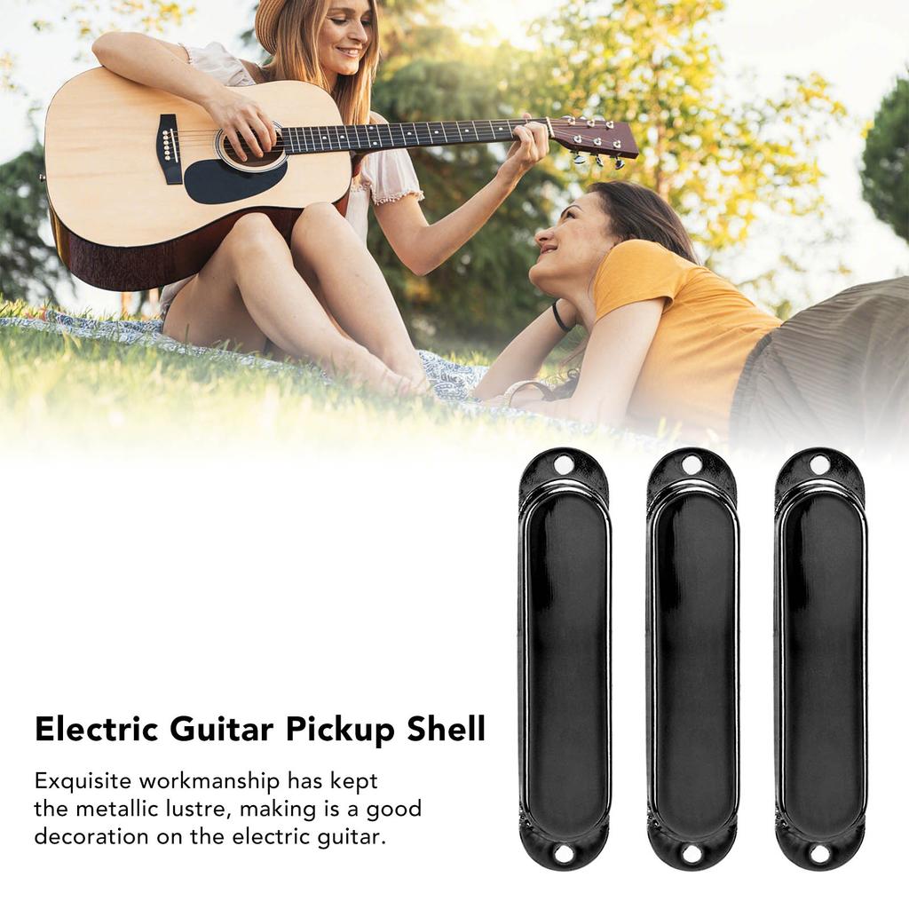 3Pcs Electric Guitar Single Coil Pickup Cover Copper Instrument Accessory Set Kit