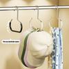 Set of 5 Easy Access Open Hook, Baseball Hat Hook Hanger Storage Rack Handbag Scarf Tie Display Rack Wardrobe Circle Ring Hook