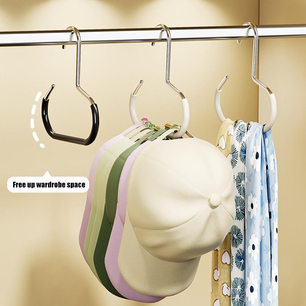 Set of 5 Easy Access Open Hook, Baseball Hat Hook Hanger Storage Rack Handbag Scarf Tie Display Rack Wardrobe Circle Ring Hook