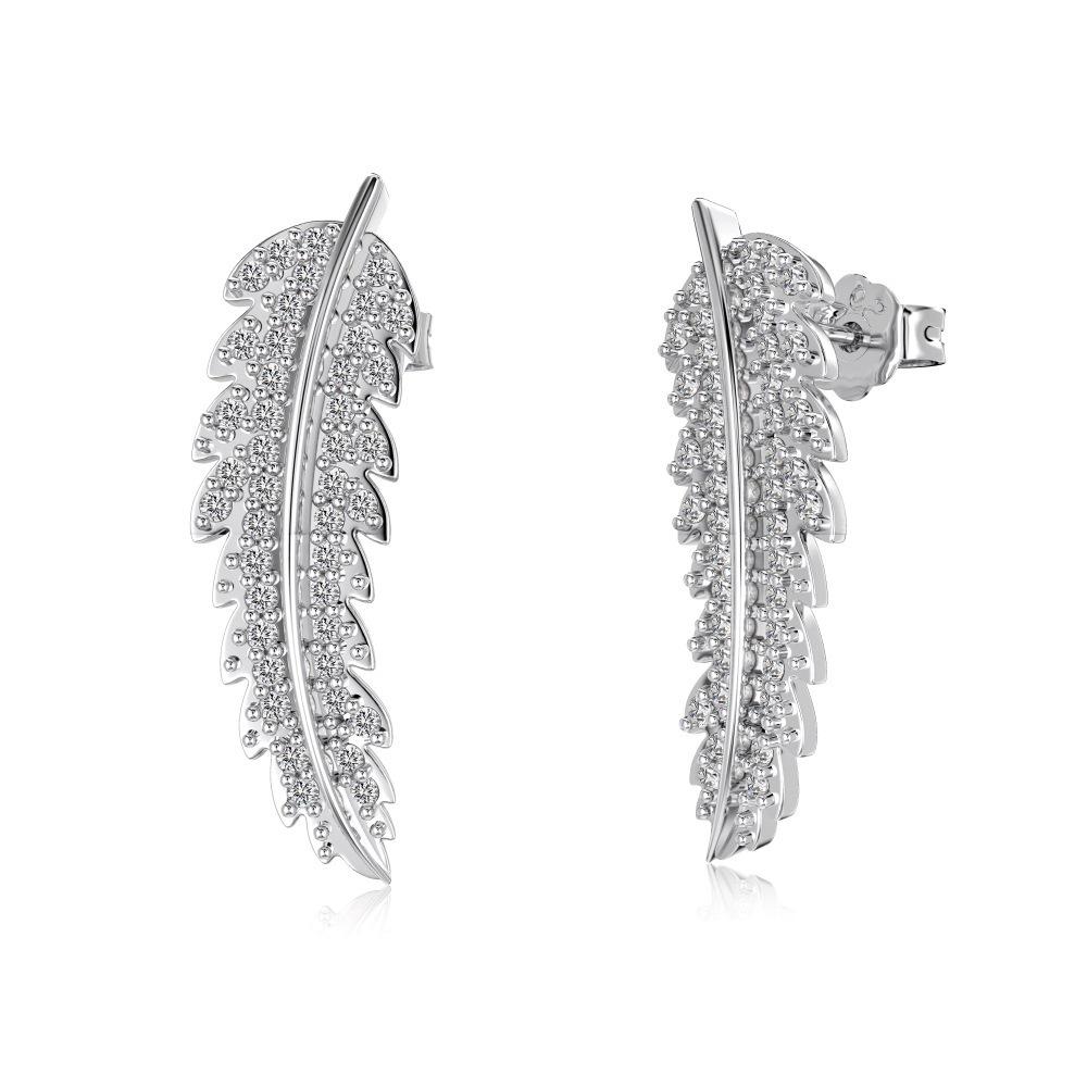 Niche Design Women's S925 Sterling Silver Zircon Hoop Earrings - Christmas Edition