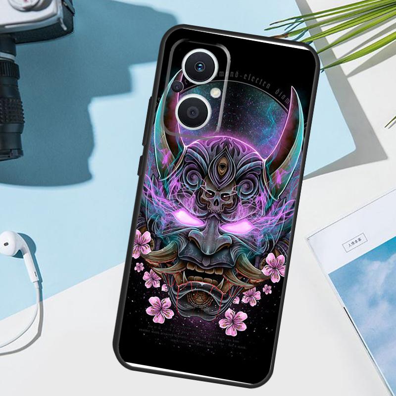 Oni Hannya Demon Mask Case For OPPO Reno 13 13F 12 11 F 8T 7 8 10 Pro OPPO Find X8 X6 Pro X3 X5 Lite Cover Funda