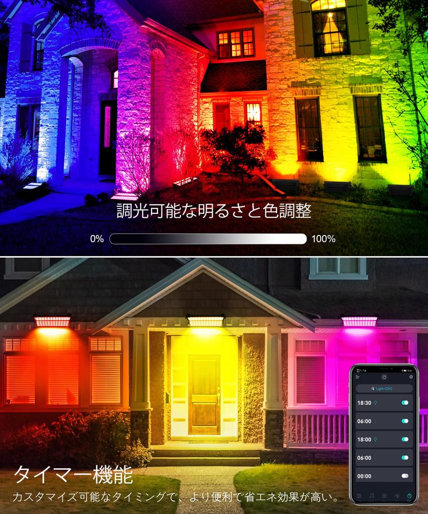 Set aus 2 120W RGB Flutlichtern, Bühnenlichtleiste - RGBCW Smarte Wallwasher-Leuchten mit 60 RGB-, 60 Warmweiß- und 60 Weiß-Farben, IP66 Wasserdicht DJ