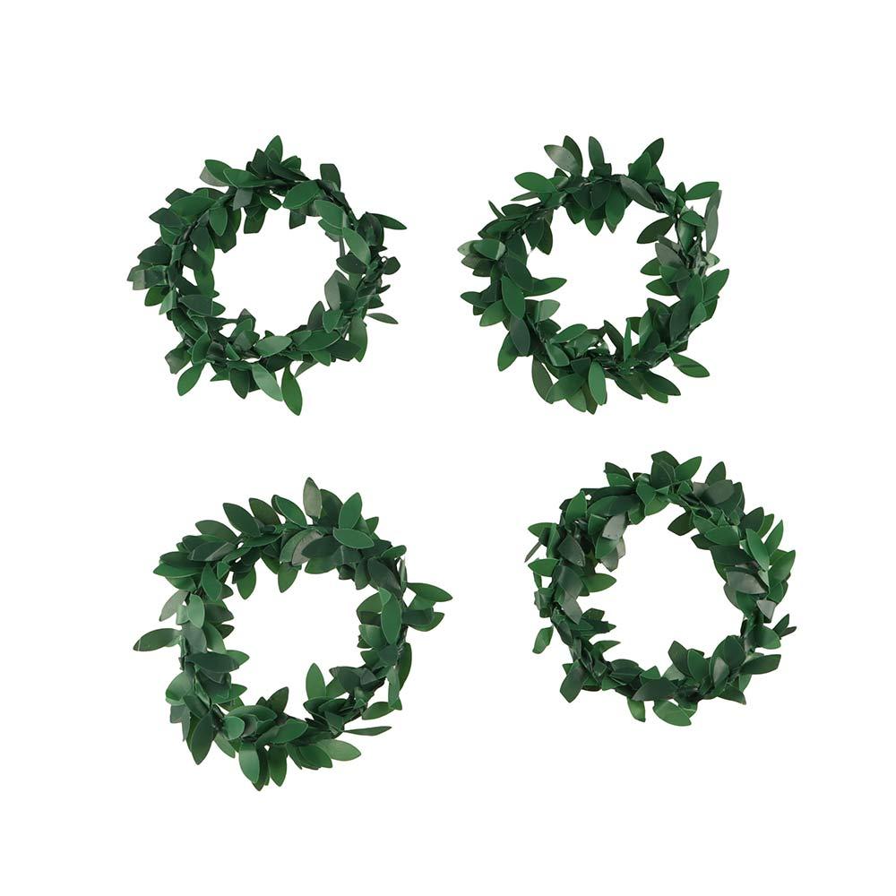 10pcs Plastic Green Rattan Shaped Napkin Ring Simulation Table Decoration Birthday
