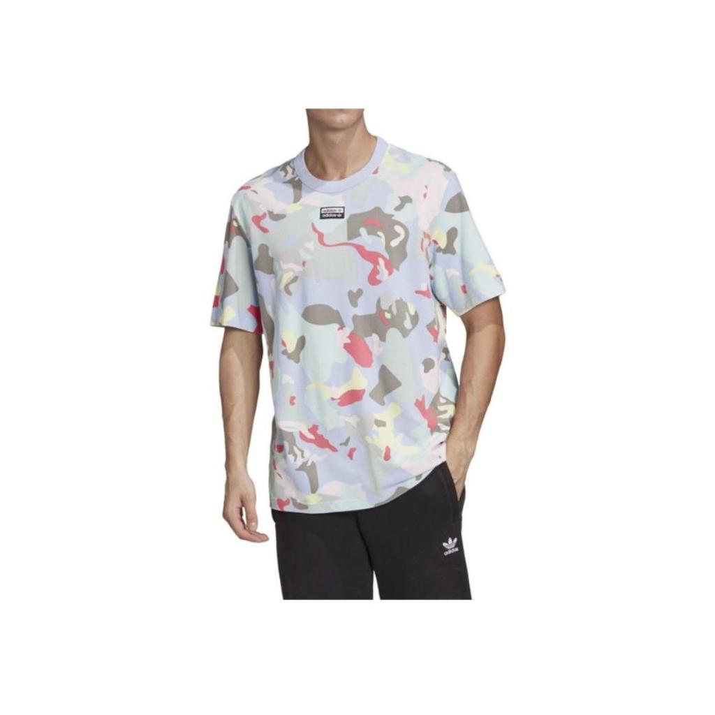 Adidas Originals Trefoil Fs Grp Aop Tee With Chest Mini Logo And Camo Print Men Tops White FM2217