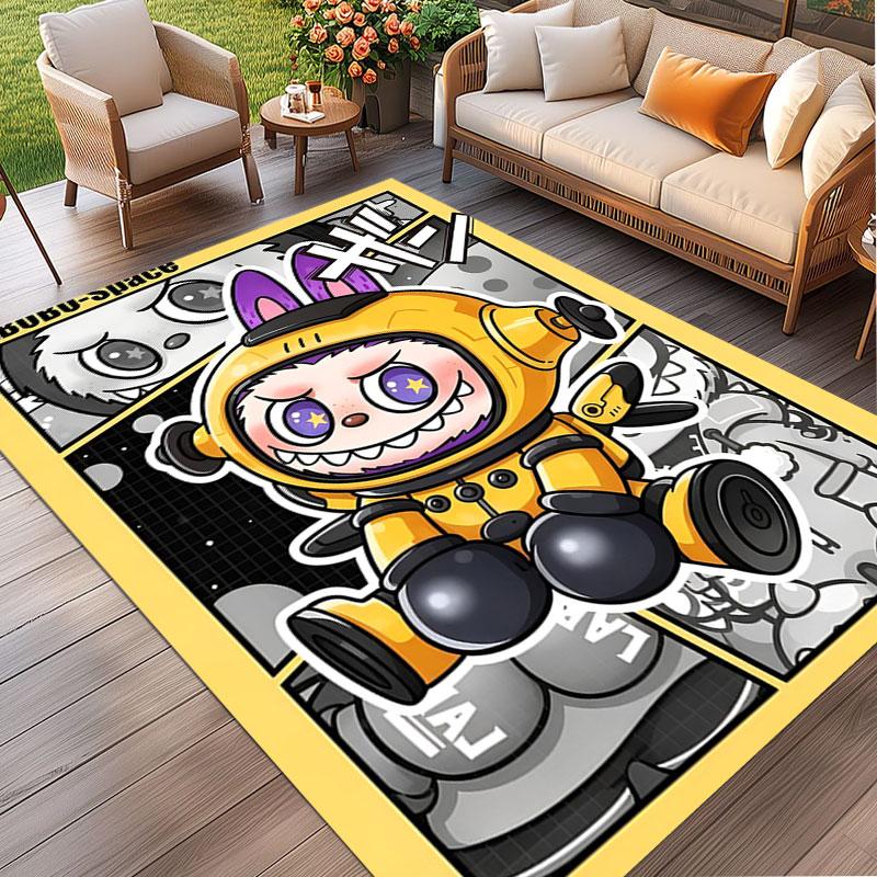 Labubu Print Rug, Washable Floor Carpet, For Entryway Dorm Laundry Room Office Study, Home Decor Birthday Christmas Gift