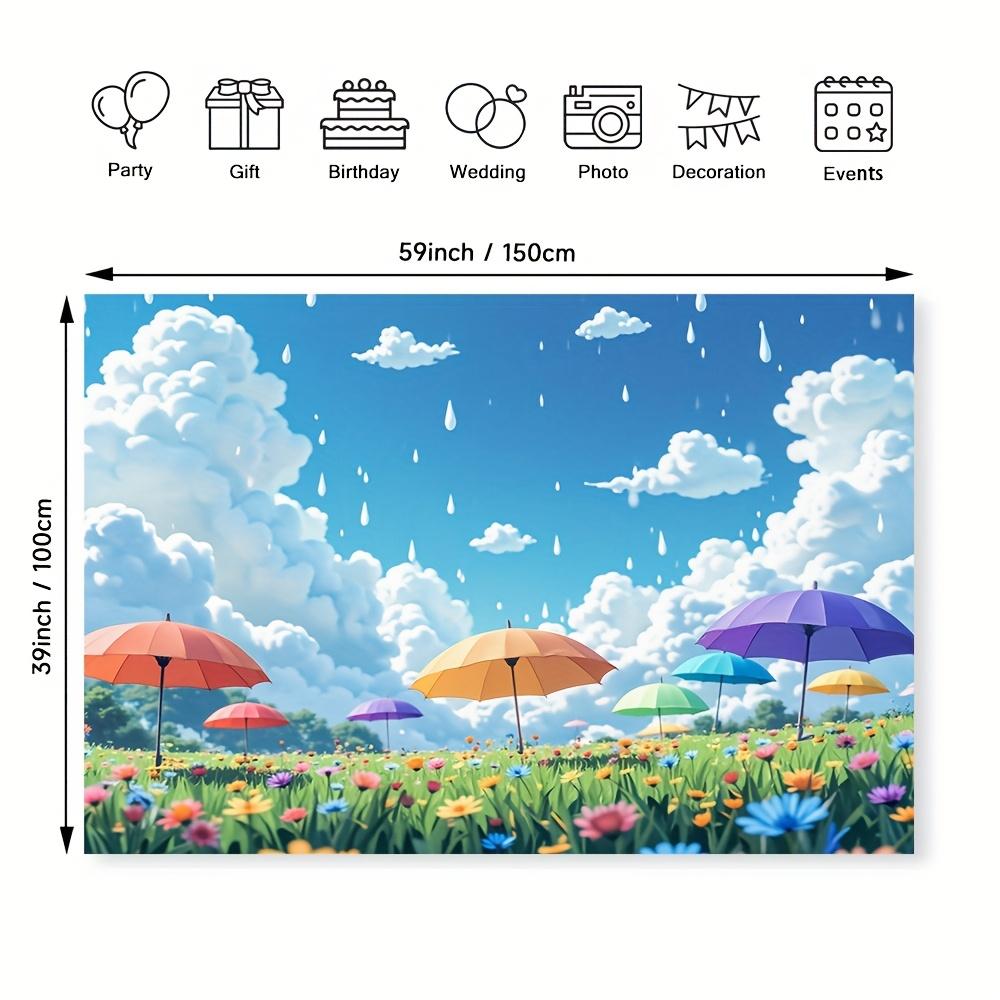 1 image - Rainy scene background picture, suitable for living room, bedroom, office, birthday celebration and home decoration