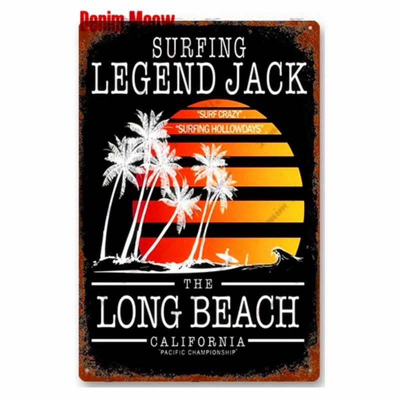 Vintage Beach Time Metal Sign Summer Party Place Plates Relax Surfing Metal Wall Sign Pub Shed Sign Happy Place Decor WY