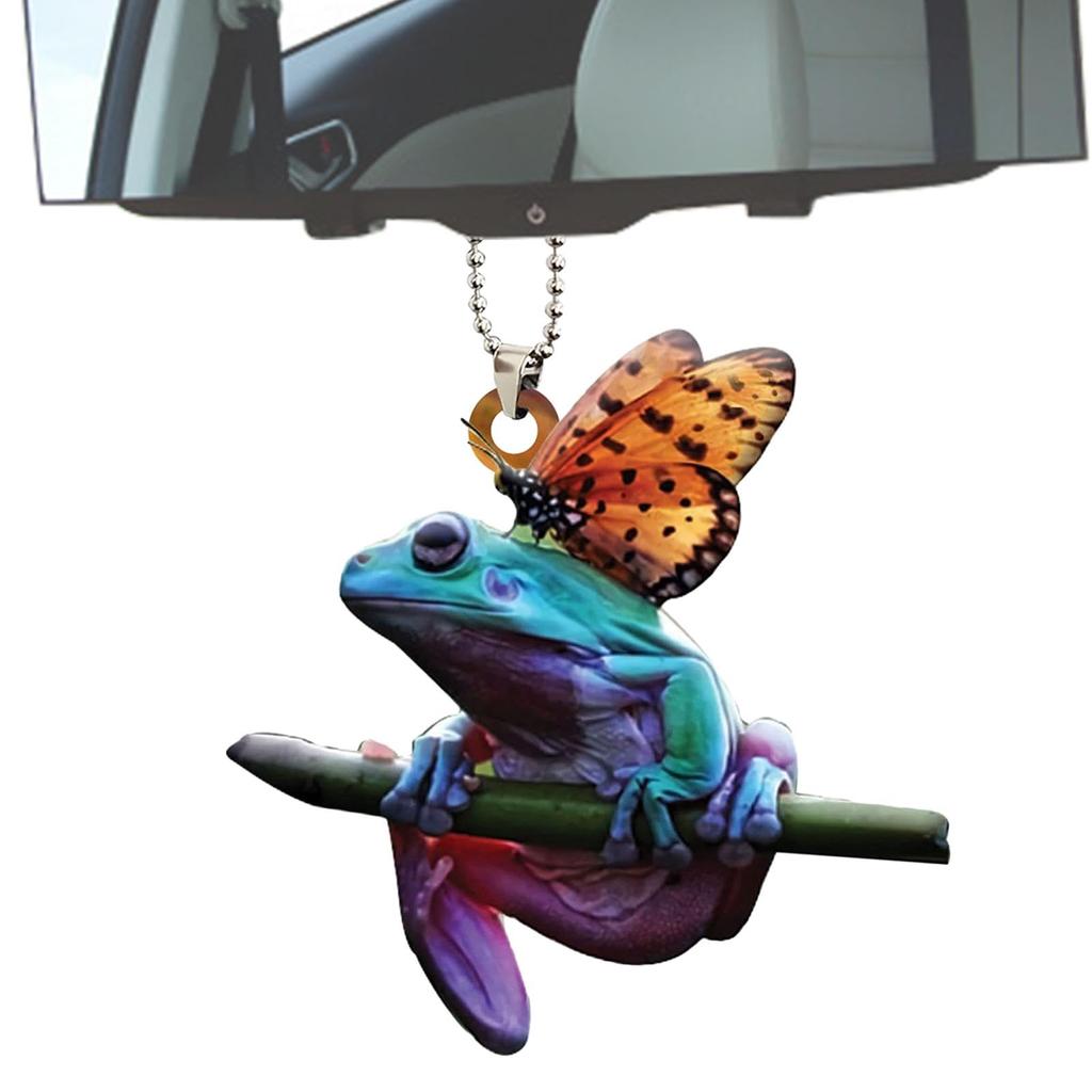 Frog Keychain Cute,Frog Keychain -New Fun Green Frog Acrylic Car Hanging Jewelry Frog Backpack