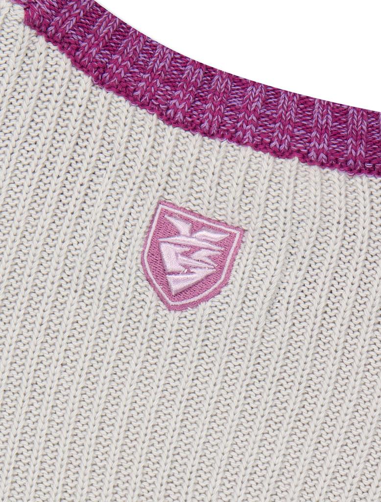 YESEYESEE Logo Applique Knit Pullover Ivory