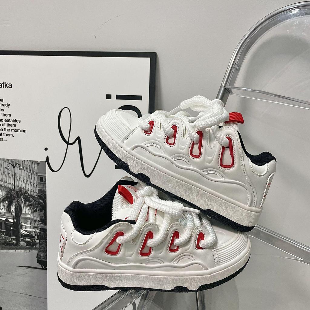 Unisex American High Street White Canvas Loafers - Trendy Spring Height-Increasing Casual Sneakers