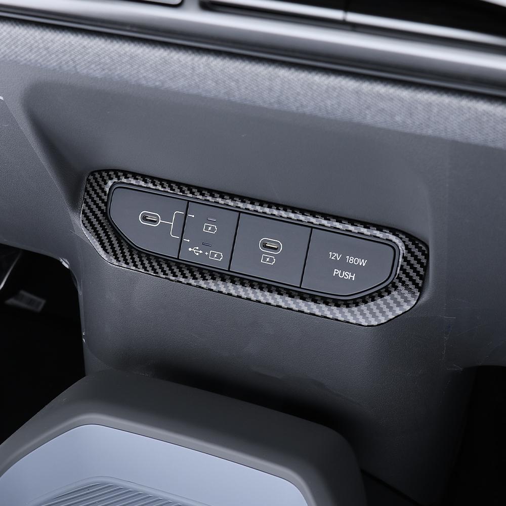 1Pc ABS USB Charging Socket Port Frame Decor Cover Trim For KIA EV3 2024 2025 2026 LHD RHD Interior Car Accessories
