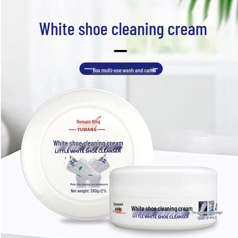 Domain King White Shoe Cleaner & Whitener with Brush - Maintains Sneakers, Sports Shoes, and Edges