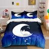 Sleeping Bunny Moon Decor Set Soft Comfortable Duvet Cover Bedding Set Included 1*Duvet Cover & 2*Pillowcases, Gift