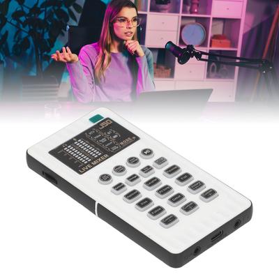 Portable Voice Changer Handheld Voice Changer Sound Card Plug And Play with 9 Built In Effects 8 Voice Modes for Mobile Phone Computer