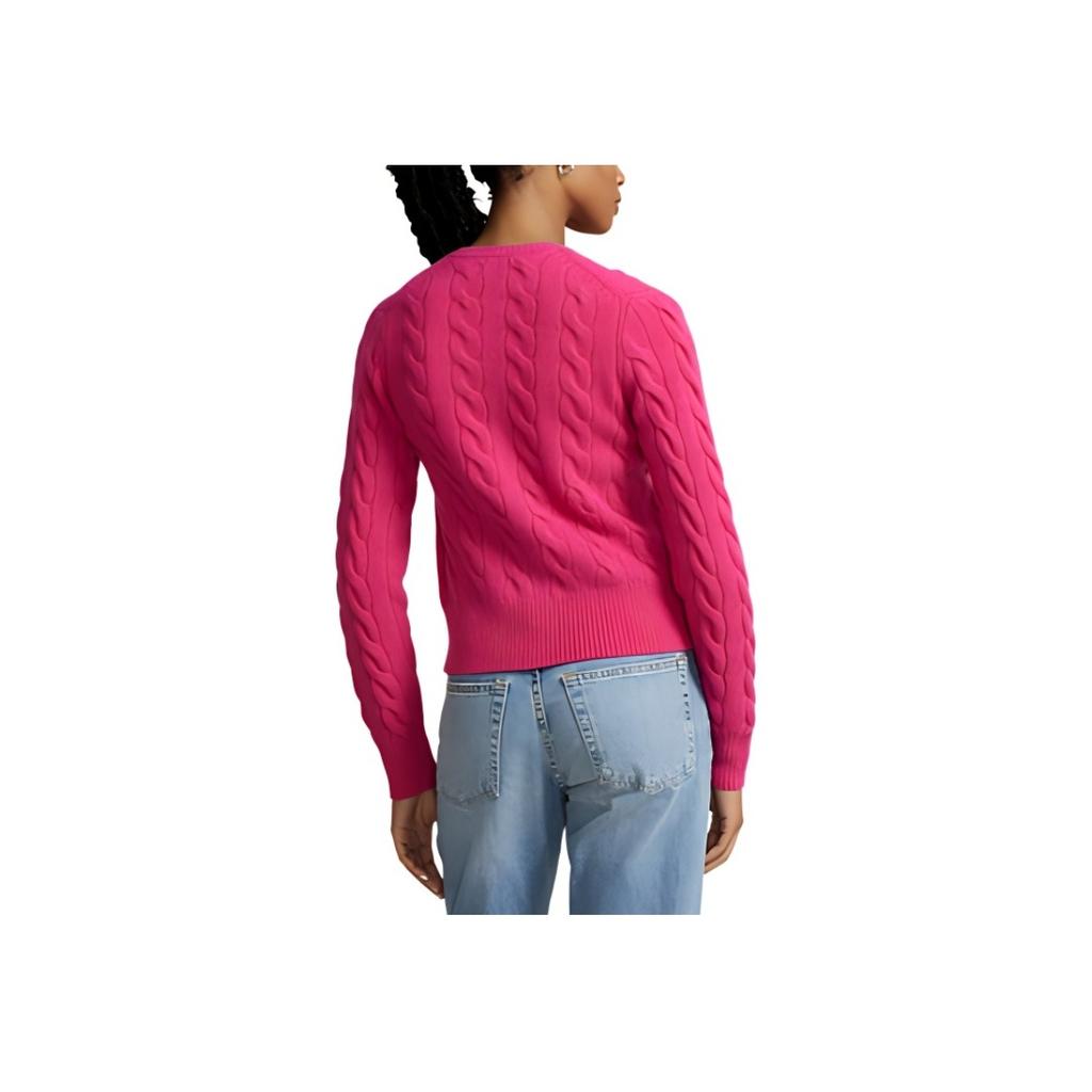 Polo Ralph Lauren Solid Color Single-Breasted Logo Embroidered Long Sleeve Sweater Women Sweater Pink 211910443-005