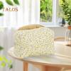 Cosmetic Bag Flower Print Zipper Closure Makeup Brush Storage Bag Reusable Makeup Organizer Toiletries And Beauty Tools Pouch