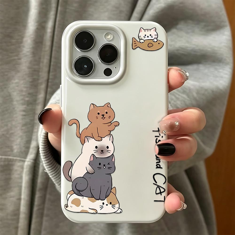 Aesthetic Anti Drop Phone Case For Iphone 13 17 Air 15 Plus 11 Pro Max 14 16 12 Lightweight Portable Stylish Cat Bumper