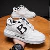 Men's Korean Trendy Versatile Breathable Casual Height-increasing Platform White Skate Sneakers for Students