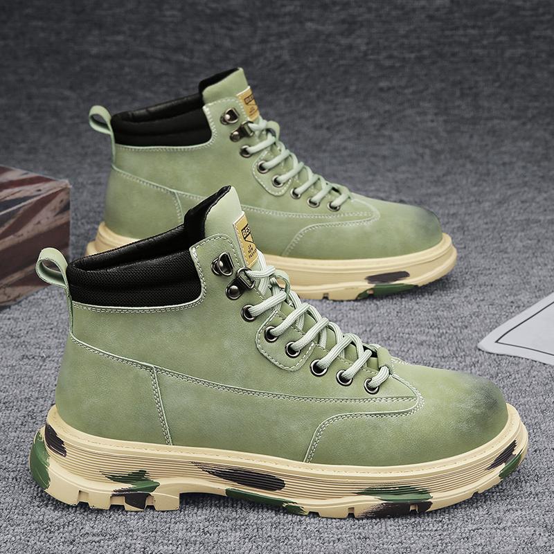 

Martin boots men s autumn high-top retro tooling boots men s outdoor mountaineering sports non-slip waterproof desert combat boots 39 зелёный